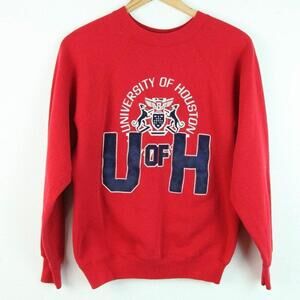 Retro 60s 70s University Of Houston Flocked Sweatshirt